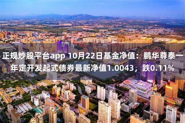 正规炒股平台app 10月22日基金净值：鹏华尊泰一年定开发起式债券最新净值1.0043，跌0.11%