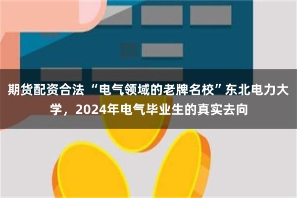 期货配资合法 “电气领域的老牌名校”东北电力大学，2024年电气毕业生的真实去向